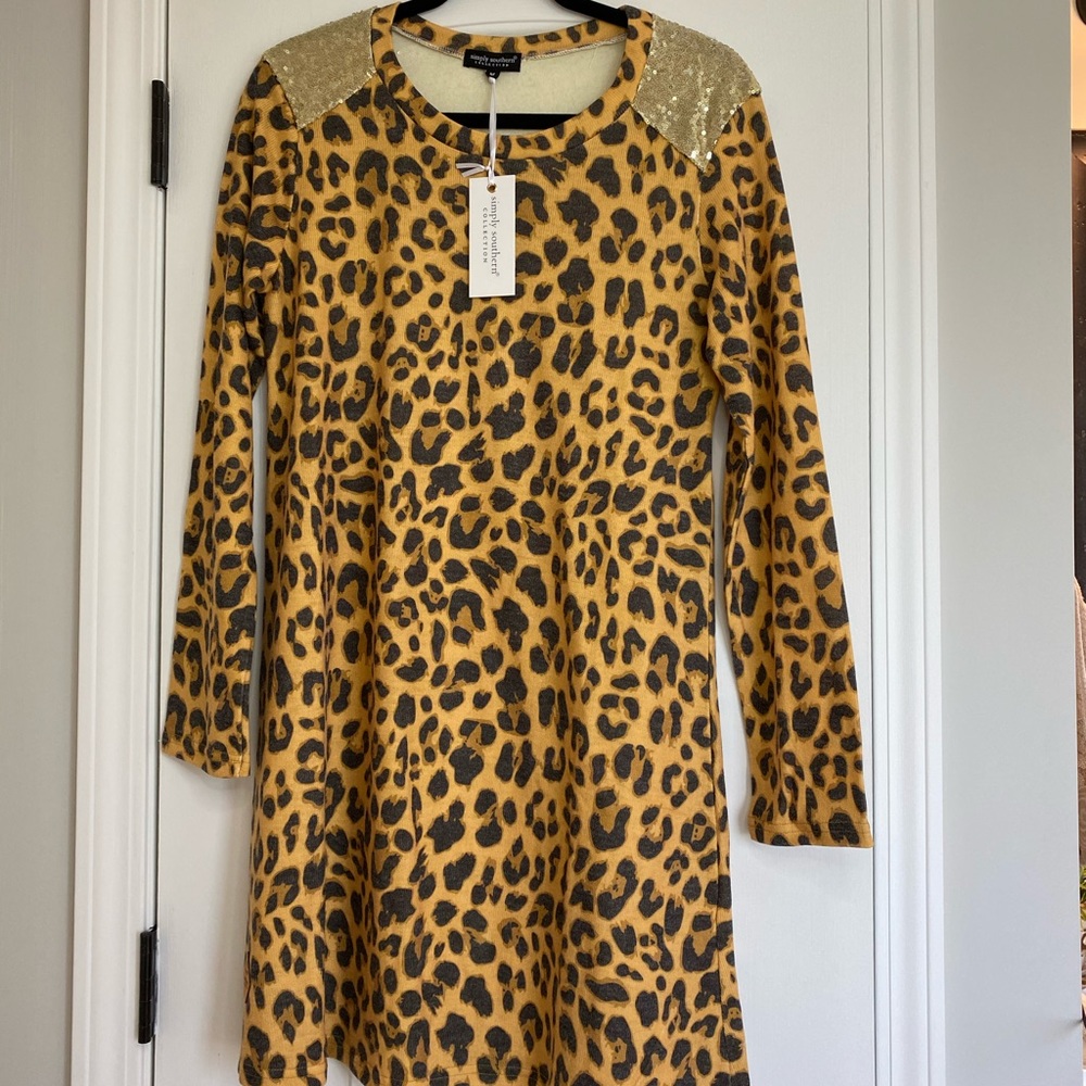 NEW Simply Southern Collect Leopard Sequin Dress